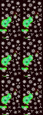 Küçük çiçekli şirin bir desen. Çiçek ve yapraklı çiçek deseni. Raster illüstrasyonu.