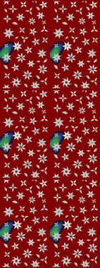 Kırmızı ve nötr renklerde çiçekler. Küçük çiçekte sevimli çiçek deseni var..