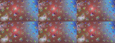 Güzel çiçek deseni. Renkli Bahar Teması eskiz kalıbı. Düz Çiçek Elementleri Tasarımı. Kahverengi renkte çiçekler.