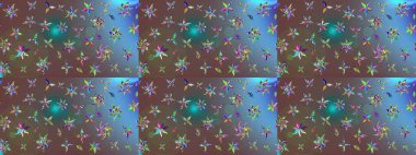 Raster illüstrasyonu. Kumaş, duvar kağıdı ve kağıt üzerine baskı yapmak için gelişen arka plan. Eski usul küçük çiçekli şirin bir eskiz deseni. Moda arka planında parlak buketler.