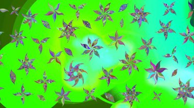 Robot resim. Raster illüstrasyonu. Küçük çiçekte sevimli çiçek deseni var..