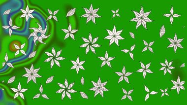 -yeşil ve tarafsız çiçekler. Raster deseni. Çiçek kolajı. Çiçek arkaplan. Çiçek kompozisyonu. Küçük çiçekte güzel bir desen var. Doğa.