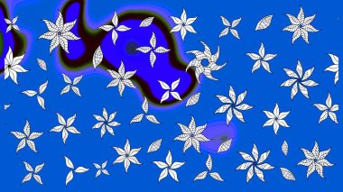 Tekrar eden çiçek arkaplanı, zarif mavi ve nötr çiçek duvar kağıdı. Mavi ve nötr renkler üzerine çiçek desenli çizimler, el yapımı papatyalar, papatyalar..