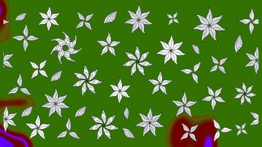 Suluboya, elle çizilmiş. Raster hisseleri. Eskiz arkaplan modeli. Çiçekler yeşil ve nötr.