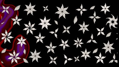 Soyut etnik raster çizim kalıbı. Kabile sanatı boho baskısı, klasik çiçek arkaplanı. Arkaplan dokusu, duvar kağıdı, siyah ve nötr renklerde çiçek teması.