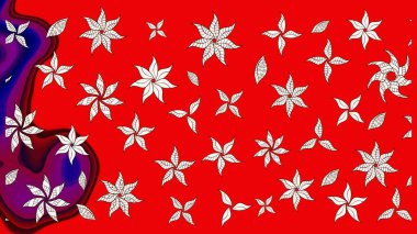 Raster. Kırmızı ve nötr renkte güzel çiçekli eskiz deseni, suluboya çiçek deseni, duvar kağıdı, kart veya kumaş için fayanslı.