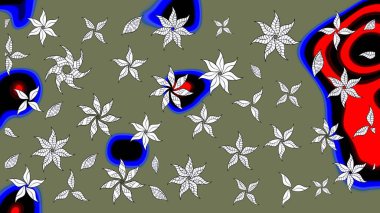 Renkli Yaz Temalı eskiz kalıbı. Düz Çiçek Elementleri Tasarımı. Sevimli çiçek raster deseni. Modaya uygun kumaş deseni.