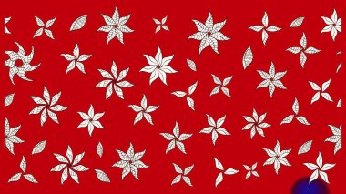 Kırmızı ve nötr renklerde çiçekler. Küçük çiçekte sevimli çiçek deseni var..