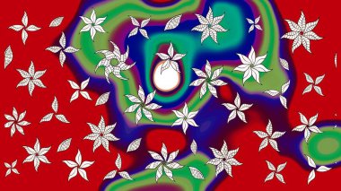 Davetiye ve kartpostal tasarımı için dekoratif çiçek unsurları. Poster ya da kapak için arka plan. Tekstil için figür. Şirin, zarif çiçekler Raster illüstrasyonu. Yapraklı çizim deseni.