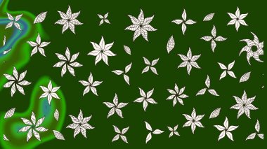 Raster illüstrasyonu. Küçük çiçekteki sevimli çiçek deseni. Yeşil ve nötr renkte çiçekler.