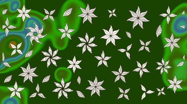 Süslü kumaş deseni. Renkli Bahar Teması eskiz kalıbı. Düz Çiçek Elementleri Tasarımı. Raster illüstrasyonunda çiçek deseni çizimi.