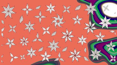 Güzel karalamalı çiçek desenli çizim. Raster illüstrasyonu. Güzel kumaş deseni. Küçük çiçekte sevimli çiçek deseni var..