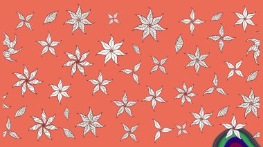 Küçük çiçekteki sevimli çiçek deseni. Robot resim. Raster illüstrasyonu.