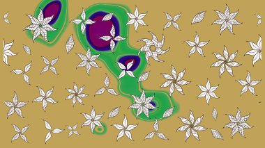 Raster illüstrasyonu. Sarı ve nötr renklerde. Çiçekli güzel suluboya desen.