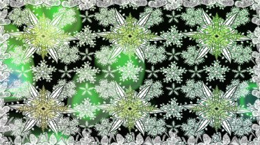 Raster illüstrasyonunda kusursuz çiçek deseni. Suluboya tarzında yeşil renkte çiçekler.