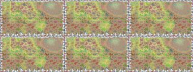 Egzotik Kelebeklerle tropik ve pürüzsüz bir düzen. Raster. Tarafsız ve bej renkli bir resim. Moda Kumaşı Tasarımı.