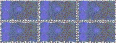 Mavi ve mor renklerin soyut arkaplanı. Dekoratif Raster çizimi. Elle çizilmiş kelebeklerle. Renkli romantik kelebekler kusursuz desenli arka plan.