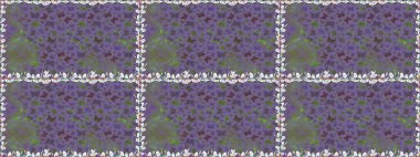 Mor ve gri renkli bir resim. Fantezi çizimi. Raster illüstrasyonu. Kelebeklerle güzel bir moda modeli. Moda sevimli kumaş tasarımı.