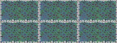 Sonsuz. Mavi ve yeşil arka planda kelebekler. Raster illüstrasyonu. Kelebekli tasarım. Çizim, karalama, karalama. Kusursuz..