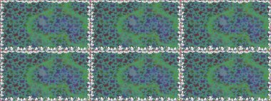 Mavi ve yeşil renkli şirin kelebek deseni. Raster illüstrasyonu. Tropikal temalı kelebek deseni. Tekstil, duvar kağıtları, web sayfası arkaplanları, yüzey dokuları için mükemmel.