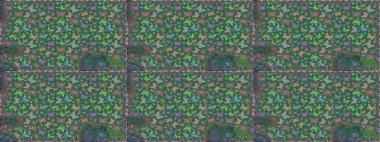 Raster illüstrasyonu. Kumaş, Tekstil, Baskı ve Davetiye için arka plan. Suluboya stilinde uçan kelebeklerin kusursuz deseni. Doğada Güzellik.