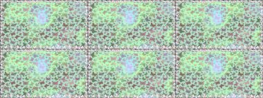 Tekstil, kumaş, baskı ve davetiye geçmişi. Raster. Tarafsız ve yeşil renkli bir resim. Kelebeklerle kusursuz desen.