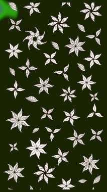 Çiçekli karalama şeklinde Raster çiçek deseni. Nazik, sevimli çiçek arkaplanı. Gri renkli çiçekler.