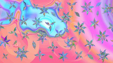 Küçük çiçekte güzel bir desen. Moda baskıları için zarif bir şablon. Çiçekli bahar çiçekleri. Motley illüstrasyonu. Küçük renkli çiçekler..