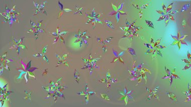 Gri ve bej renkli çiçekler. Çiçekli karalama şeklinde Raster çiçek deseni. Nazik, narin çiçek arkaplanı.