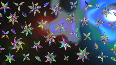 Organik elementler. Suluboya etkisi. Botanik çizim kalıbı. Raster deseni.