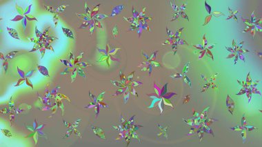 Raster düz çiçek çizim deseni. Gri ve bej renkli çiçekler. Tasarım hediye paketi, tebrik kartları, posterler ve afiş tasarımı.