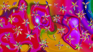 Raster - stok. Kırmızı ve morumsu çiçekli eskiz deseni, suluboya çiçek deseni, şirin çiçek, duvar kağıdı, kart veya kumaş için fayanslı.