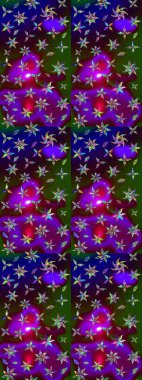 Eskiz klasiği. Renkli Bahar Teması eskiz kalıbı. Raster Şirin kumaş deseni. Düz Çiçek Elementleri Tasarımı.