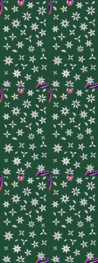 Raster illüstrasyonu. Yeşil ve nötr renklerde çiçekler. Çizim çiçek deseni duvar kağıdı için kullanılabilir.