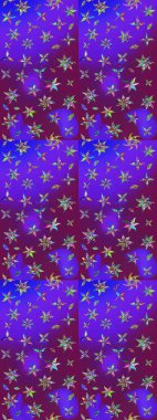 Raster deseni. Bahar çiçekleri dallı desen, mor renkler çiçekli siluet.