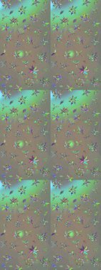 Gri ve bej renkli çiçekler. Raster illüstrasyonunda çiçek deseni çizimi.