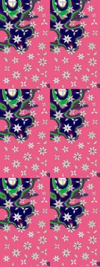 Çoklu olopink ve nötr küçük çiçekler pembe ve nötr renklerdeki komik böcekler, raster desen, illüstrasyon.