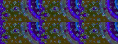 Suluboya çizim kalıbı. Çiçekler suluboya tarzında kahverengi renkte. Çiçek izi.