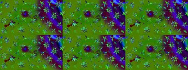 Raster çiçekleri klasik tarzda çizilmiş. Çiçekli yumuşak bir eskiz şekli. Yumuşak, yeşil renkli bahar çiçekleri. Raster illüstrasyonu.