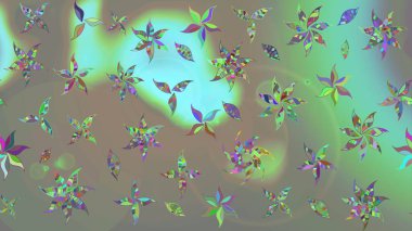 Gri ve yeşil renkli çiçekler. Sevimli çiçek raster deseni. Sketch Colour Spring Theme eskiz kalıbı. Düz Çiçek Elementleri Tasarımı.