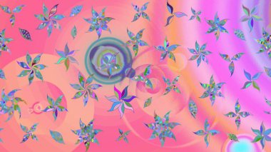 Parlak çiçekli kolaj çiçekleri pembe ve nötr. Çiçek tasarımı için inanılmaz bir kolaj cenneti tarzı. Çiçekli zambaklar eskiz arka planı.