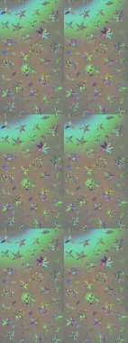 Çiçekler suluboya eskiz deseni. Raster Stili kumaş deseni.