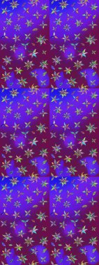 Raster deseni. Bahar çiçekleri dallı desen, mor renkler çiçekli siluet.