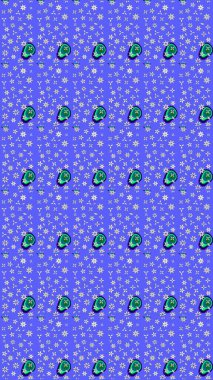 Raster illüstrasyonundaki çiçek desenli çizim. Renkli Bahar Teması eskiz kalıbı. Güzel kumaş deseni. Düz Çiçek Elementleri Tasarımı.