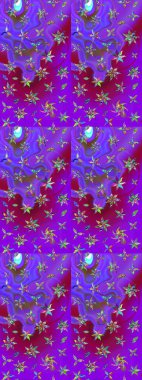 Mor ve mor renkli çiçekler. Çiçekli karalama şeklinde Raster çiçek deseni. Nazik, sevimli çiçek arkaplanı..