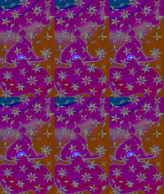 Renkli Bahar Teması eskiz kalıbı. Düz Çiçek Elementleri Tasarımı. Mor renkli çiçekler. Raster illüstrasyonunda çiçek deseni çizimi.