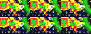 Raster çiçek desenli çiçek deseni, yapraklar, dekoratif elementler, sıçrama, lekeler, el çizimi kontur çizgileri ve Doodle çizim stili, grafik raster çizim çizimi.