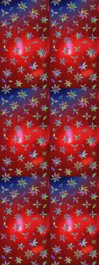 Düz Çiçek Elementleri Tasarım Raster illüstrasyonu. Kırmızı ve mavi renkte çiçekler. Renkli Bahar Teması eskiz kalıbı. Çiçek eskiz kalıbı geçmişi.