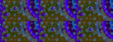 Suluboya çizim kalıbı. Çiçekler suluboya tarzında kahverengi renkte. Çiçek izi.