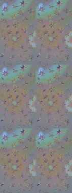 Kumaş, duvar kağıdı ve kağıt üzerine baskı yapmak için gelişen arka plan. Moda arka planında parlak buketler. Raster illüstrasyonu. Eski usul küçük çiçekli şirin bir eskiz deseni..